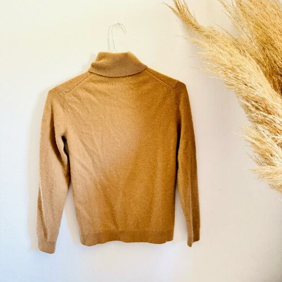 THEORY Camel Khaki Beige Tan Cashmere Solid Pullover Turtleneck Sweater XS - Picture 9 of 11